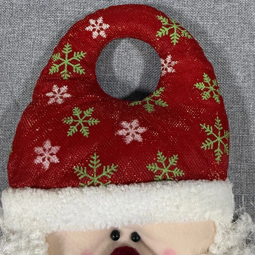 A&H Imports Santa Claus Door Knob Wall Hanger Red Jingle Bell Holiday Christmas